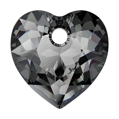 Serinity Pendants Heart Cut (6432) Crystal Silver Night - Bluestreak Crystals