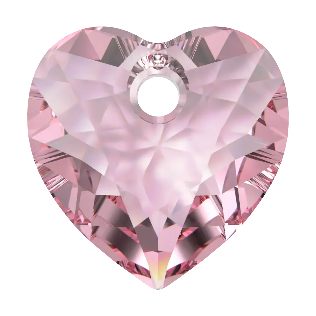 Serinity Pendants Heart Cut (6432) Light Rose - Bluestreak Crystals