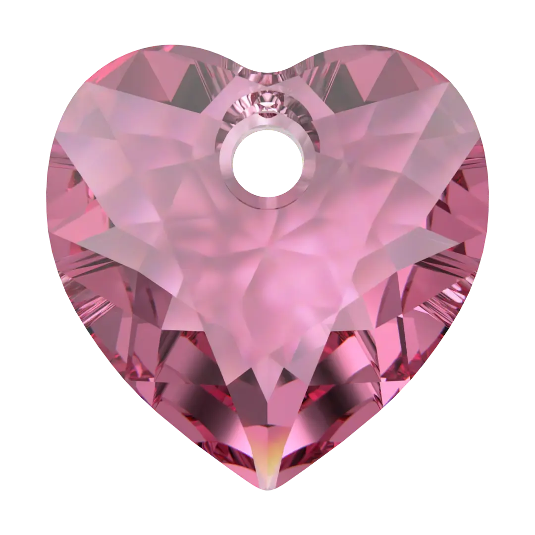Serinity Pendants Heart Cut (6432) Rose - Bluestreak Crystals