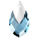 Serinity Pendants Metallic Cap Pear (6565) Aquamarine Light Chrome - Bluestreak Crystals