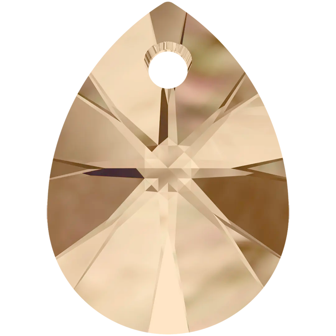 Serinity Pendants Mini Pear (6128) Crystal Golden Shadow - Bluestreak Crystals