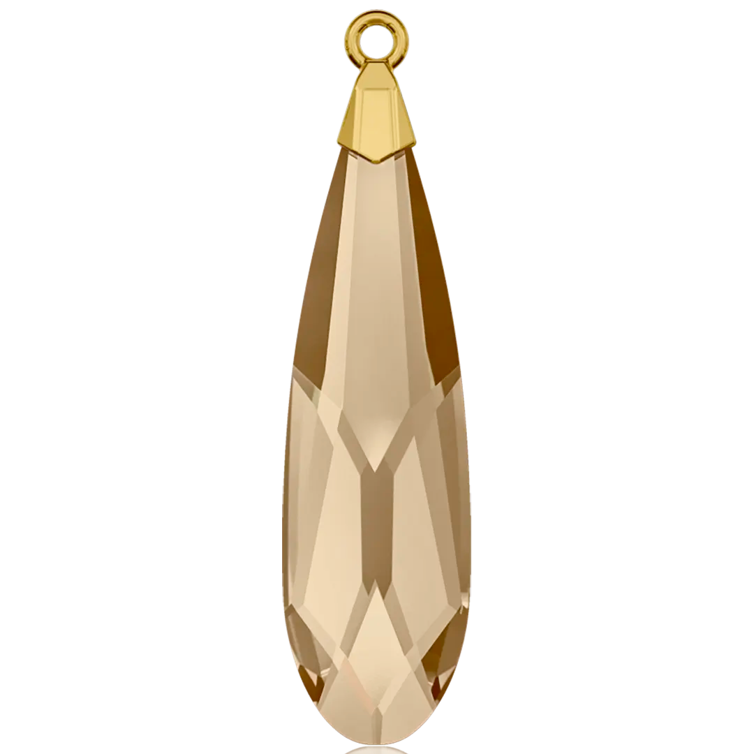 Serinity Pendants Raindrop Gold Cap (6533) Crystal Golden Shadow - Bluestreak Crystals