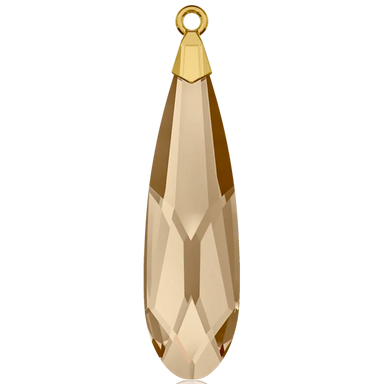 Serinity Pendants Raindrop Gold Cap (6533) Crystal Golden Shadow - Bluestreak Crystals