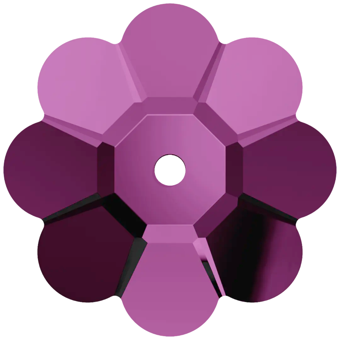 Serinity Sew On Crystals Daisy Spacer (3700) Amethyst UNFOILED - Bluestreak Crystals