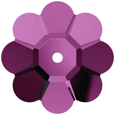 Serinity Sew On Crystals Daisy Spacer (3700) Amethyst UNFOILED - Bluestreak Crystals