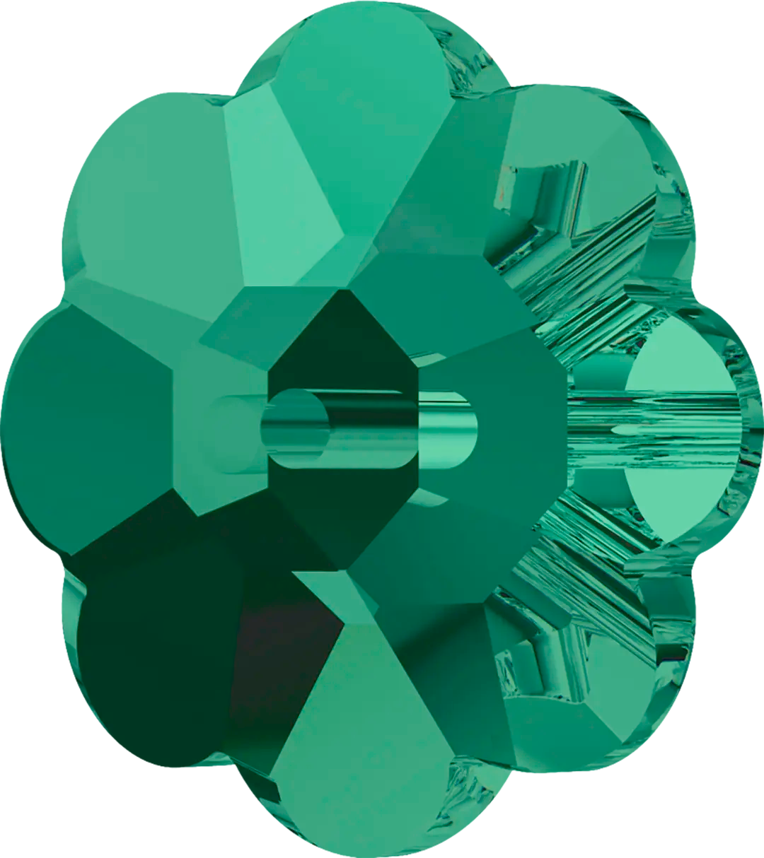 Serinity Sew On Crystals Daisy Spacer (3700) Emerald UNFOILED - Bluestreak Crystals