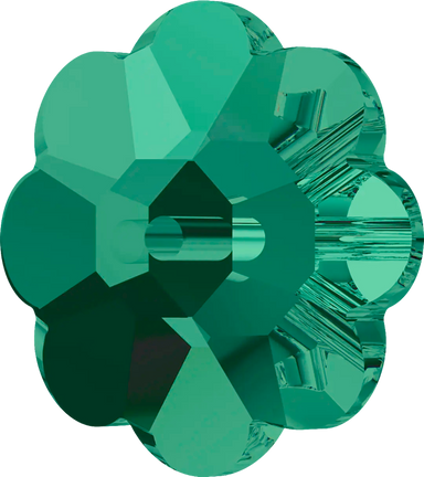 Serinity Sew On Crystals Daisy Spacer (3700) Emerald UNFOILED - Bluestreak Crystals