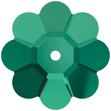 Serinity Sew On Crystals Daisy Spacer (3700) Emerald UNFOILED - Bluestreak Crystals