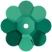 Serinity Sew On Crystals Daisy Spacer (3700) Emerald UNFOILED - Bluestreak Crystals