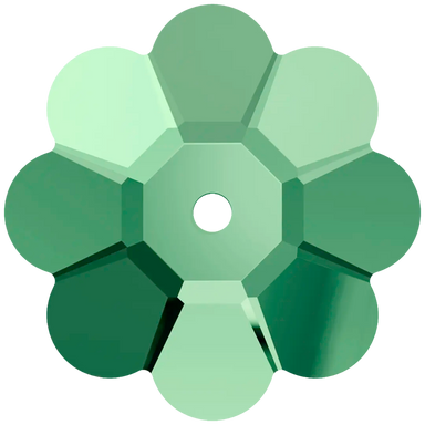 Swarovski Sew On Crystals Daisy Spacer (3700) Majestic Green UNFOILED - Bluestreak Crystals
