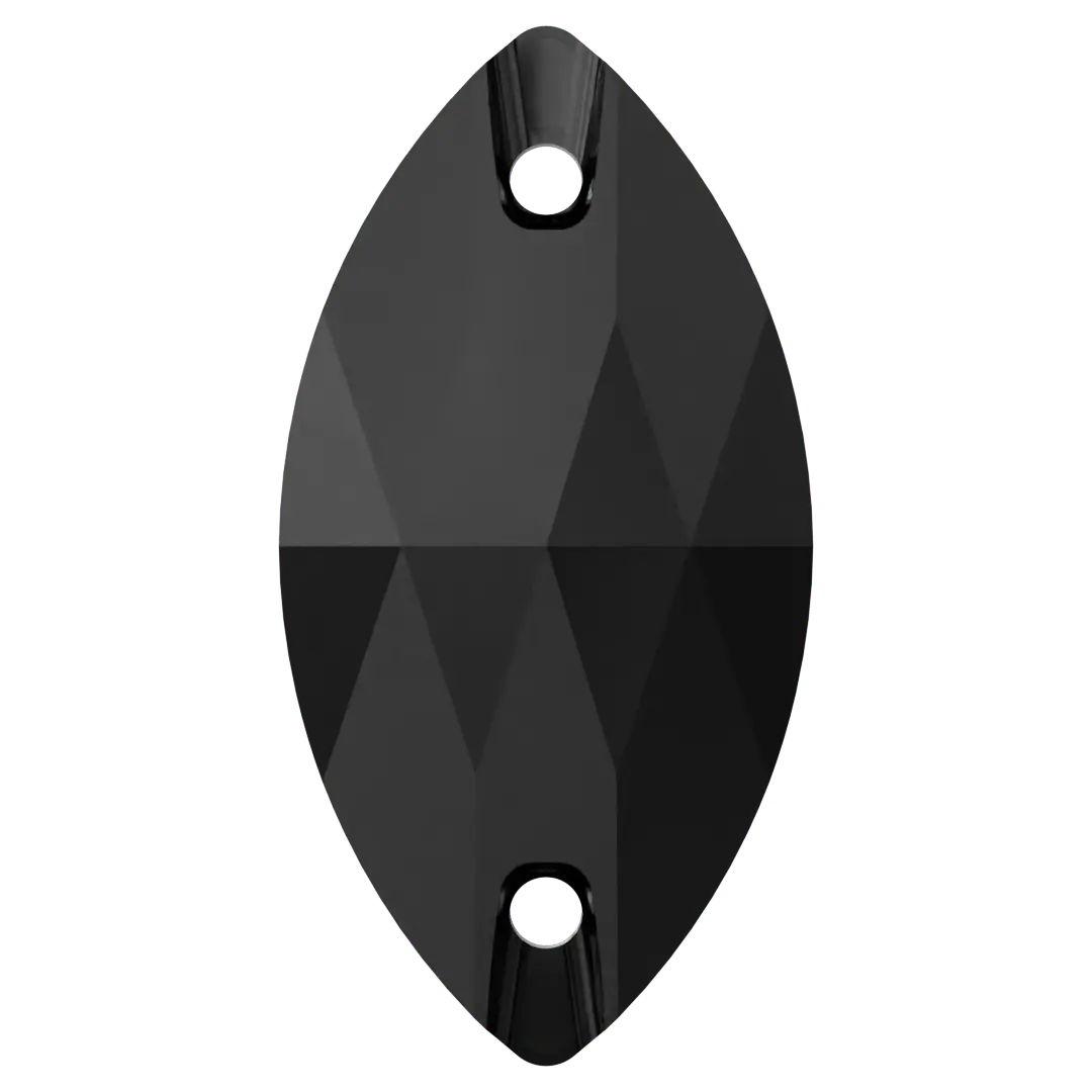 Serinity Sew On Crystals Navette (3223) Jet UNFOILED - Bluestreak Crystals