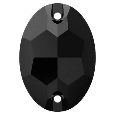 Serinity Sew On Crystals Oval (3210) Jet UNFOILED - Bluestreak Crystals