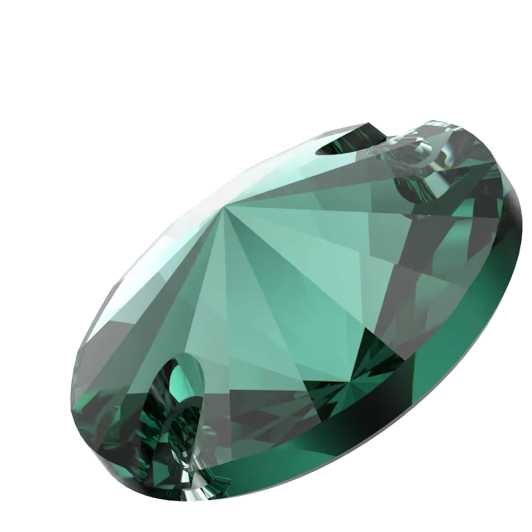 Swarovski Sew On Crystals Rivoli (3200) Emerald - Bluestreak Crystals