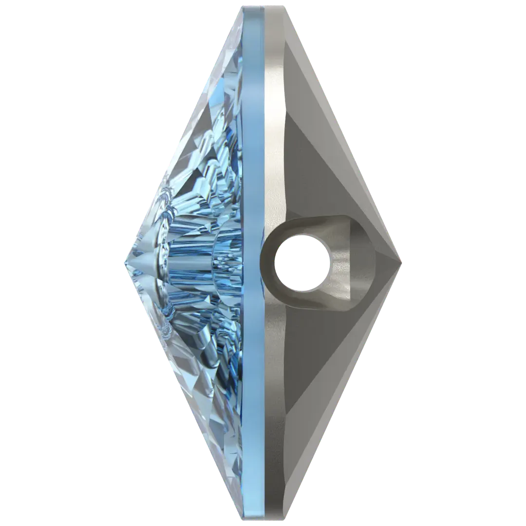 Serinity Sew On Crystals Rivoli Button (3015) Aquamarine - Bluestreak Crystals