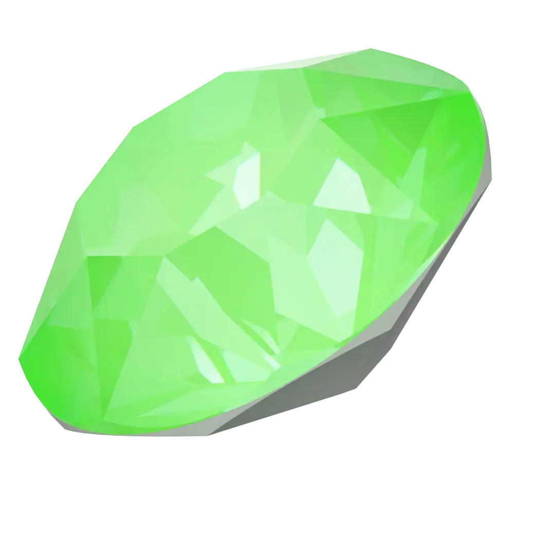 Serinity Chatons Round Stones (1028 & 1088) Crystal Electric Green Ignite UNFOILED - Bluestreak Crystals