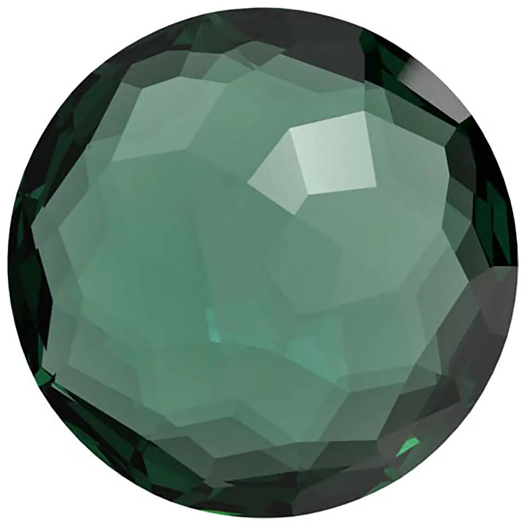 Swarovski Chatons Round Stones Fantasy (1383) Emerald Ignite UNFOILED - Bluestreak Crystals