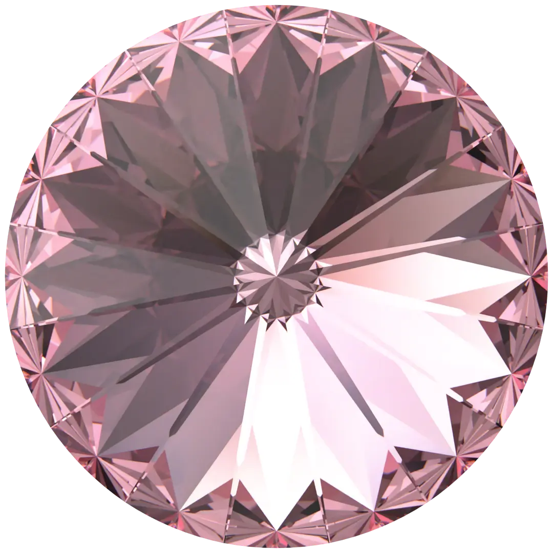 Swarovski Chatons Round Stones Rivoli (1122) Light Rose - Bluestreak Crystals