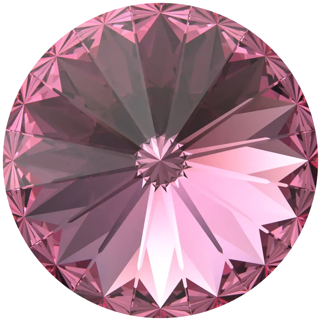 Swarovski Chatons Round Stones Rivoli (1122) Rose - Bluestreak Crystals