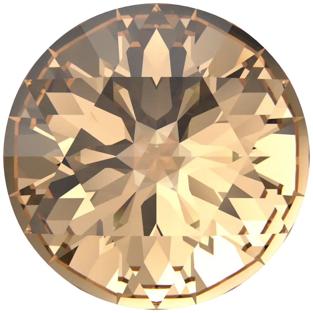 Swarovski Chatons Round Stones Rose Cut (1401) Light Colorado Topaz Ignite UNFOILED - Bluestreak Crystals