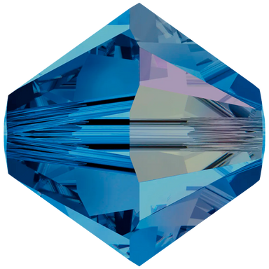 Swarovski Crystal Beads Bicone (5328) Capri Blue AB - Bluestreak Crystals