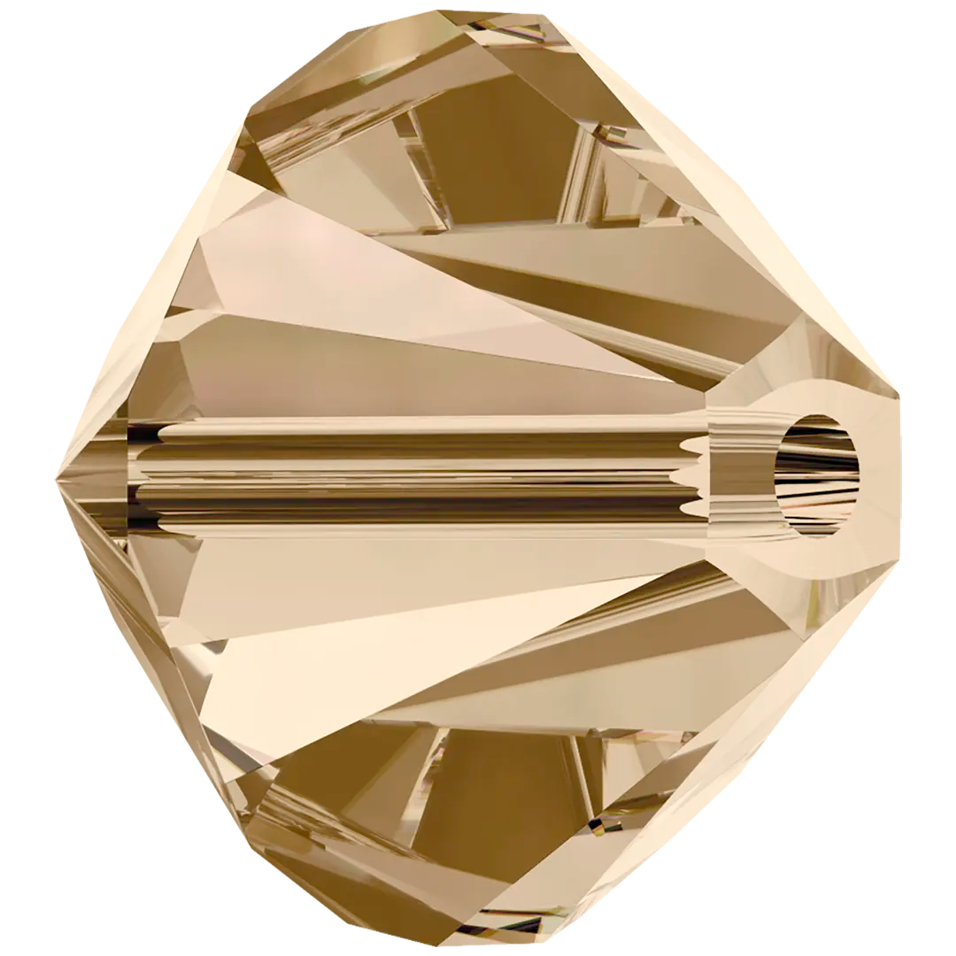 Swarovski Crystal Beads Bicone (5328) Crystal Golden Shadow - Bluestreak Crystals