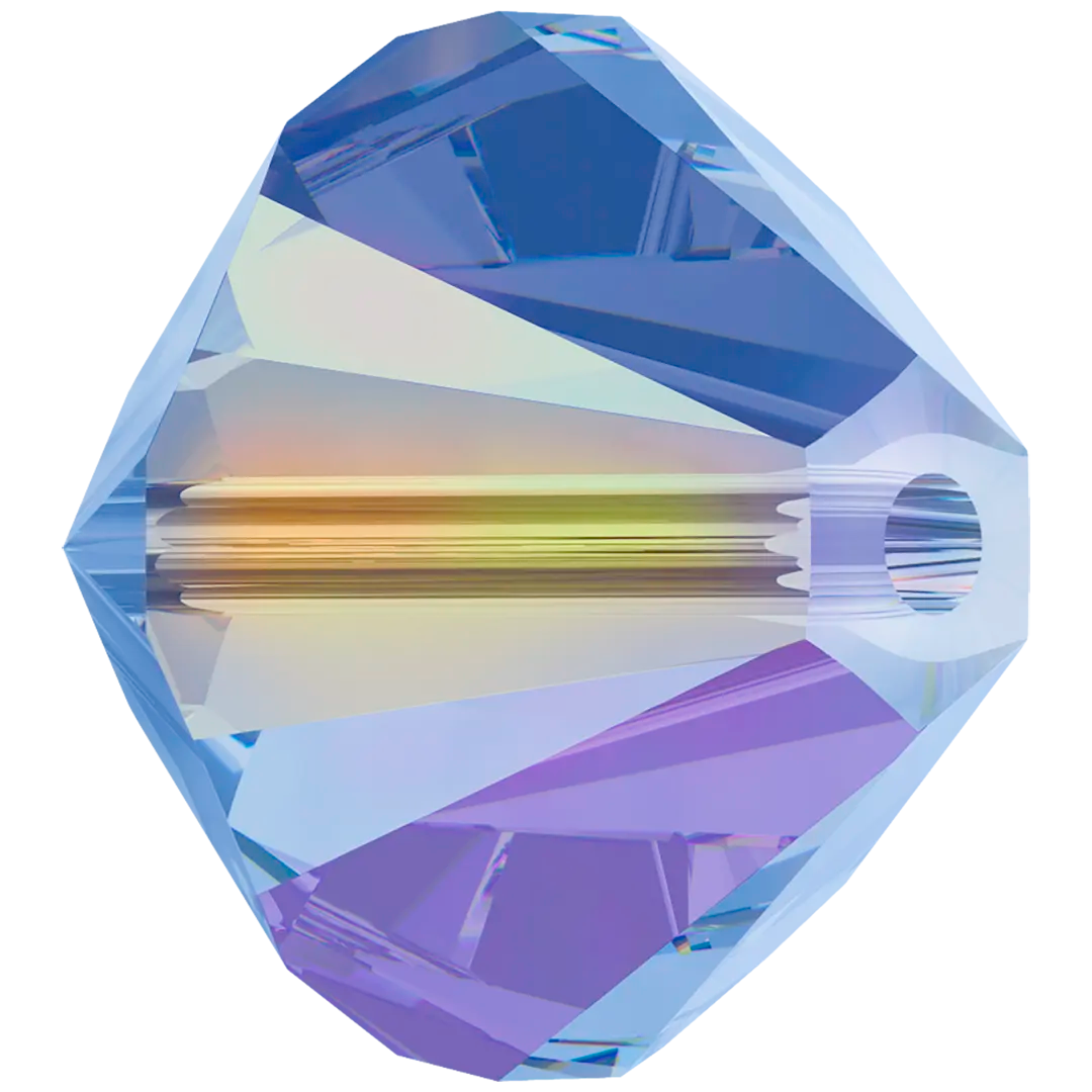 Swarovski Crystal Beads Bicone (5328) Light Sapphire AB - Bluestreak Crystals