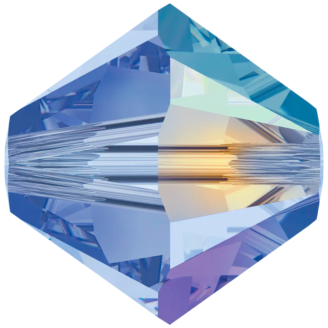 Swarovski Crystal Beads Bicone (5328) Light Sapphire AB - Bluestreak Crystals
