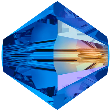 Swarovski Crystal Beads Bicone (5328) Sapphire AB - Bluestreak Crystals