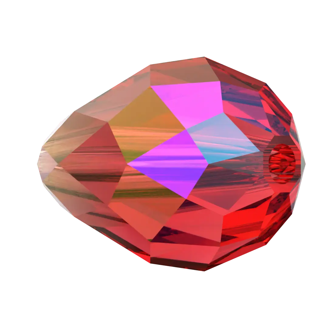 Swarovski Crystal Beads Drop (5500) Light Siam Shimmer 2X - Bluestreak Crystals