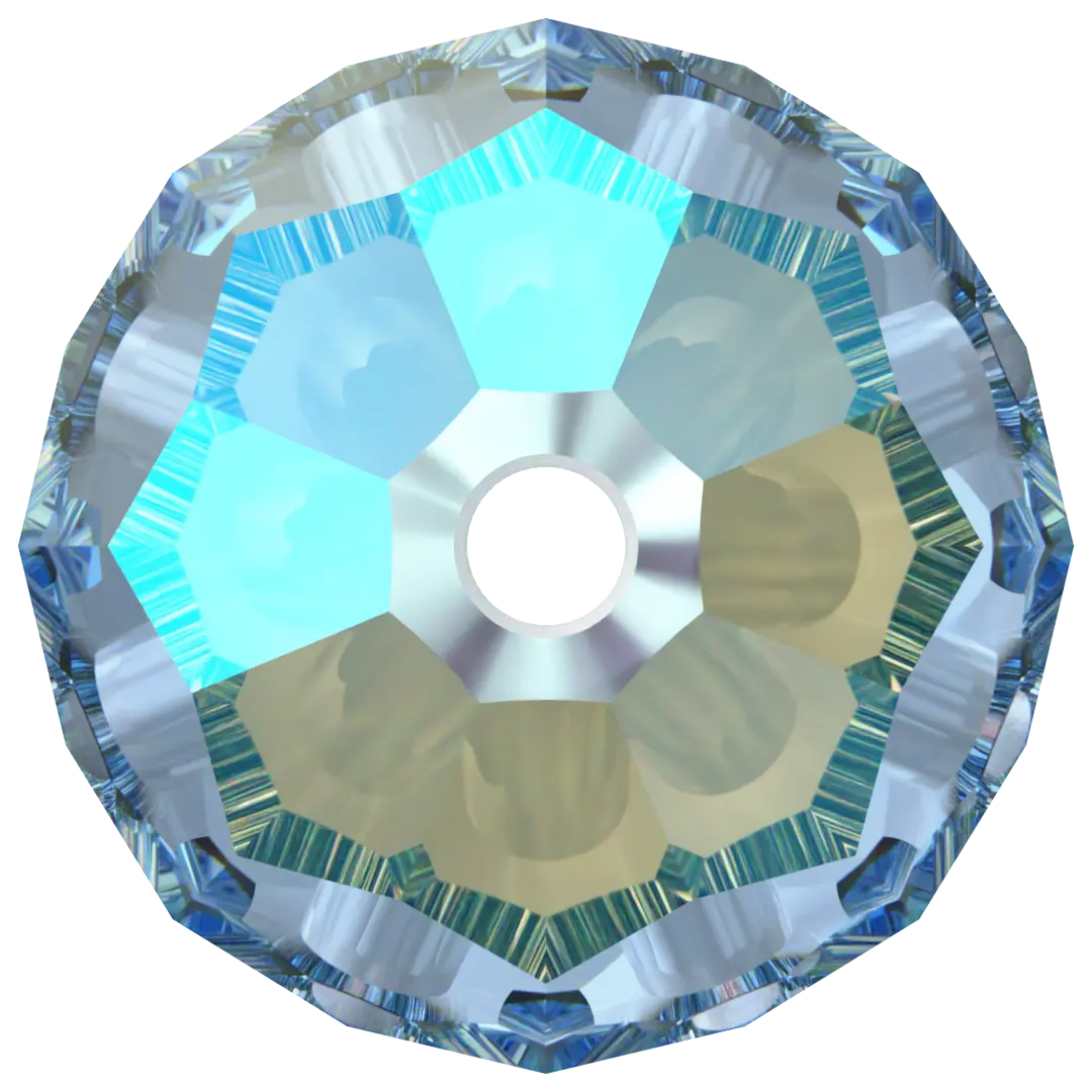 Swarovski Crystal Beads Round (5000) Aquamarine Shimmer - Bluestreak Crystals