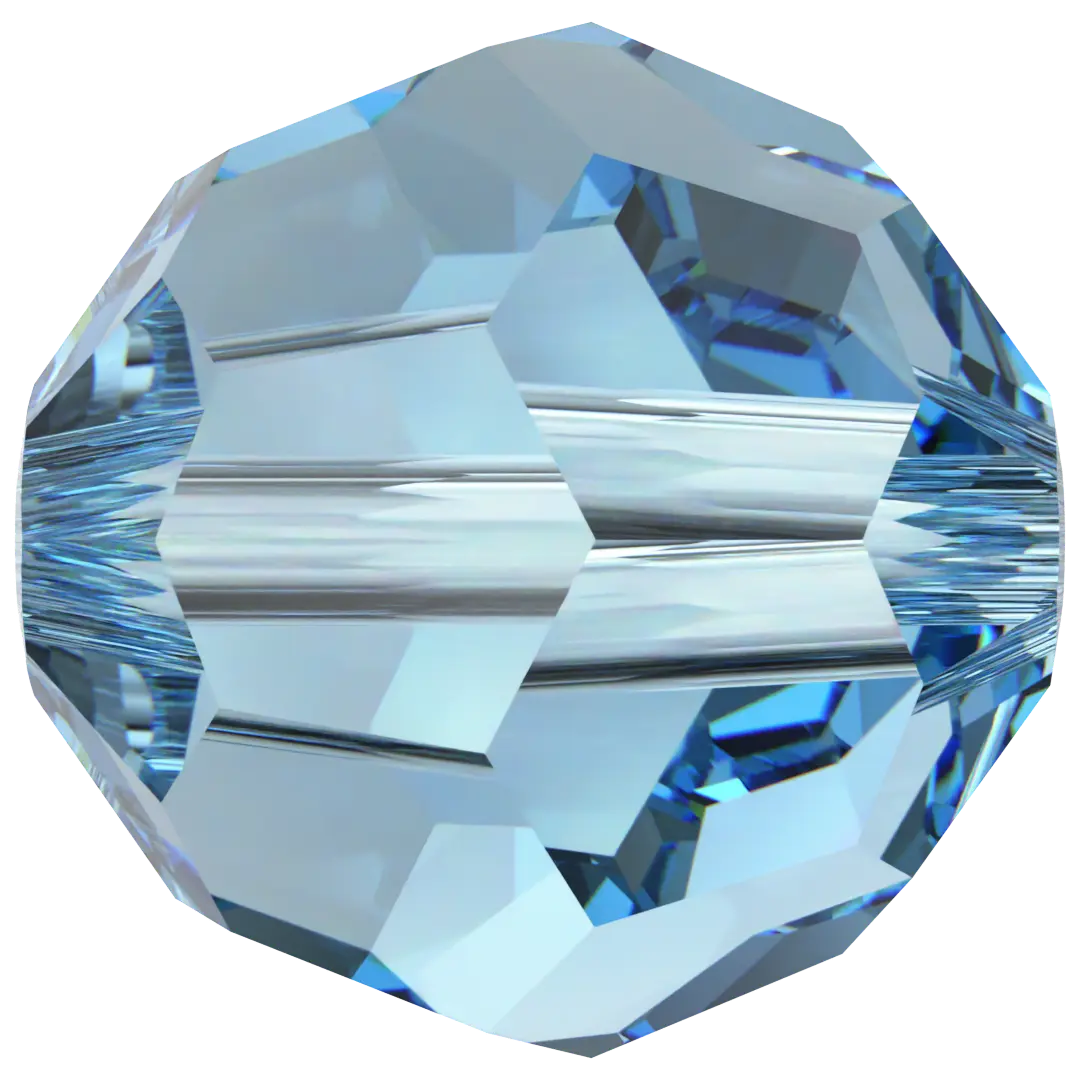 Swarovski Crystal Beads Round (5000) Aquamarine - Bluestreak Crystals