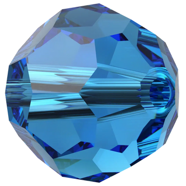 Swarovski Crystal Beads Round (5000) Capri Blue - Bluestreak Crystals
