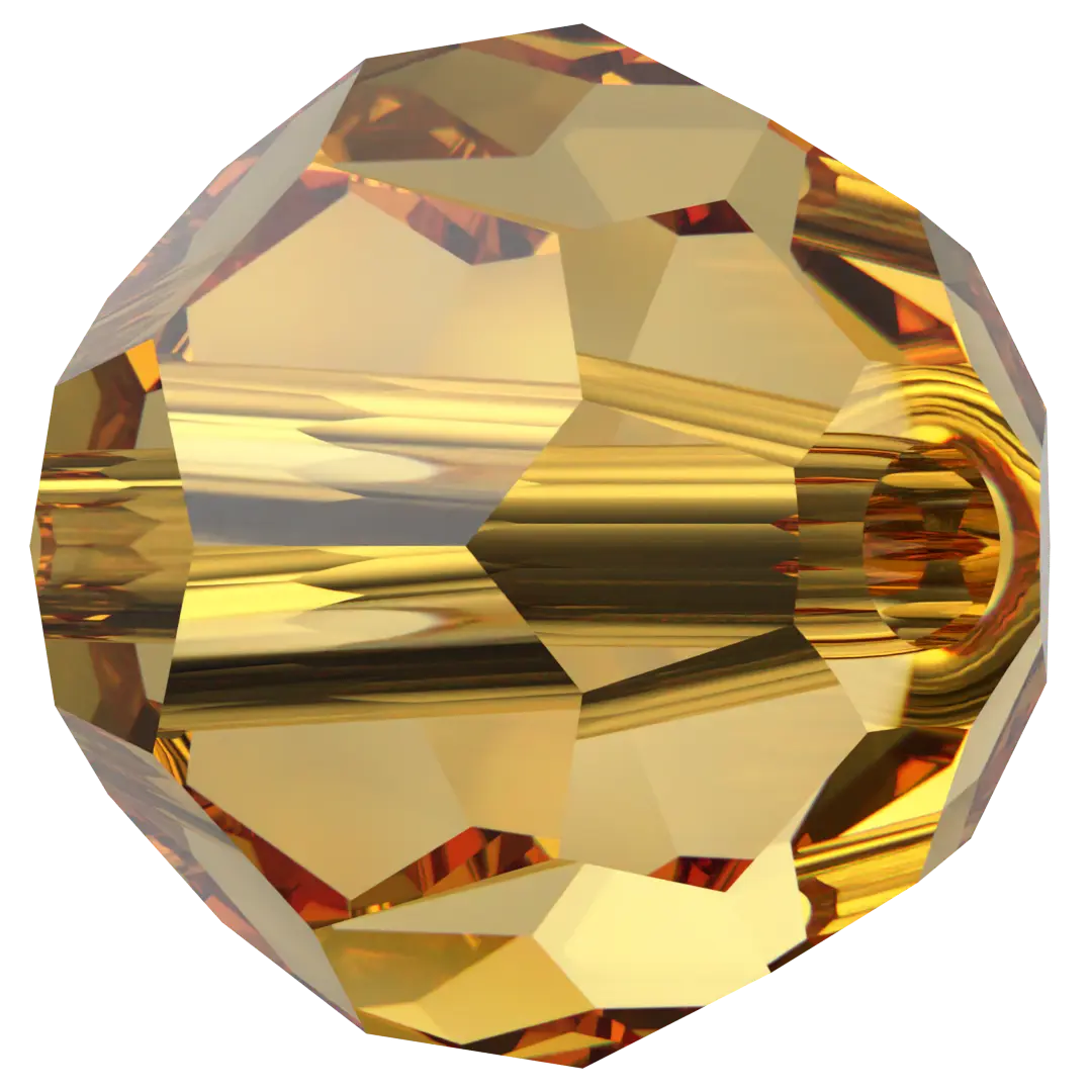 Swarovski Crystal Beads Round (5000) Golden Topaz - Bluestreak Crystals