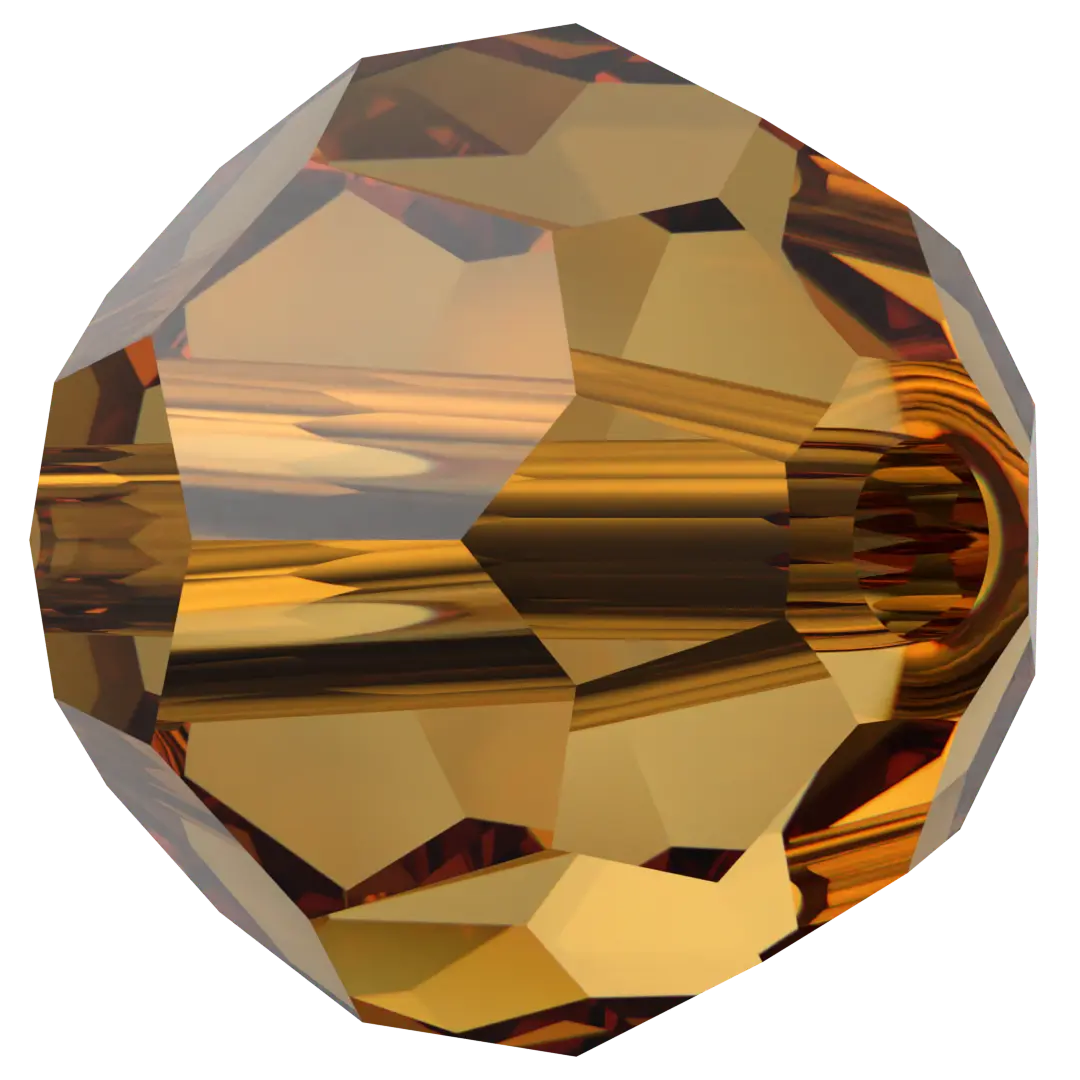 Swarovski Crystal Beads Round (5000) Light Amber - Bluestreak Crystals