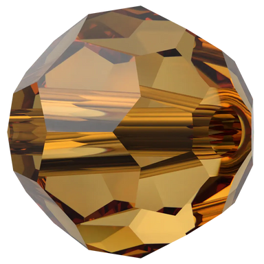 Swarovski Crystal Beads Round (5000) Light Amber - Bluestreak Crystals