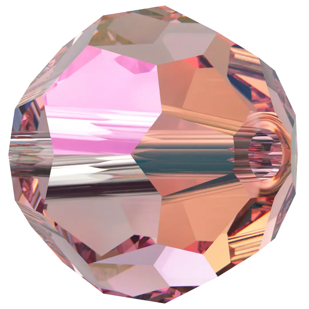 Swarovski Crystal Beads Round (5000) Light Rose Shimmer - Bluestreak Crystals