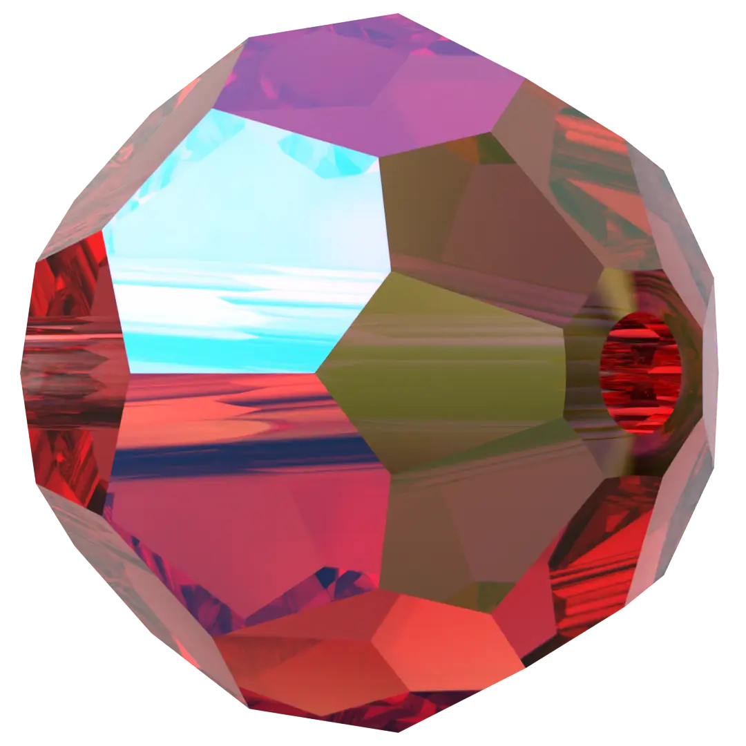 Swarovski Crystal Beads Round (5000) Light Siam AB - Bluestreak Crystals