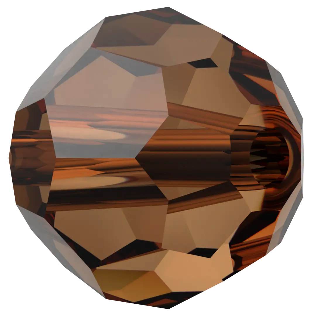 Swarovski Crystal Beads Round (5000) Smoked Amber - Bluestreak Crystals