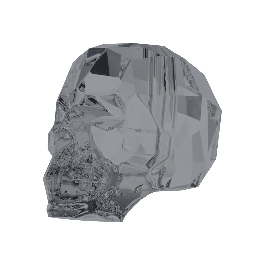 Swarovski Crystal Beads Skull (5750) Crystal Silver Night 2X - Bluestreak Crystals