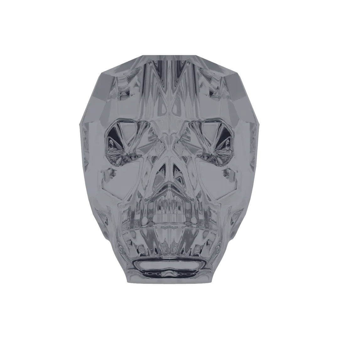 Swarovski Crystal Beads Skull (5750) Crystal Silver Night 2X - Bluestreak Crystals