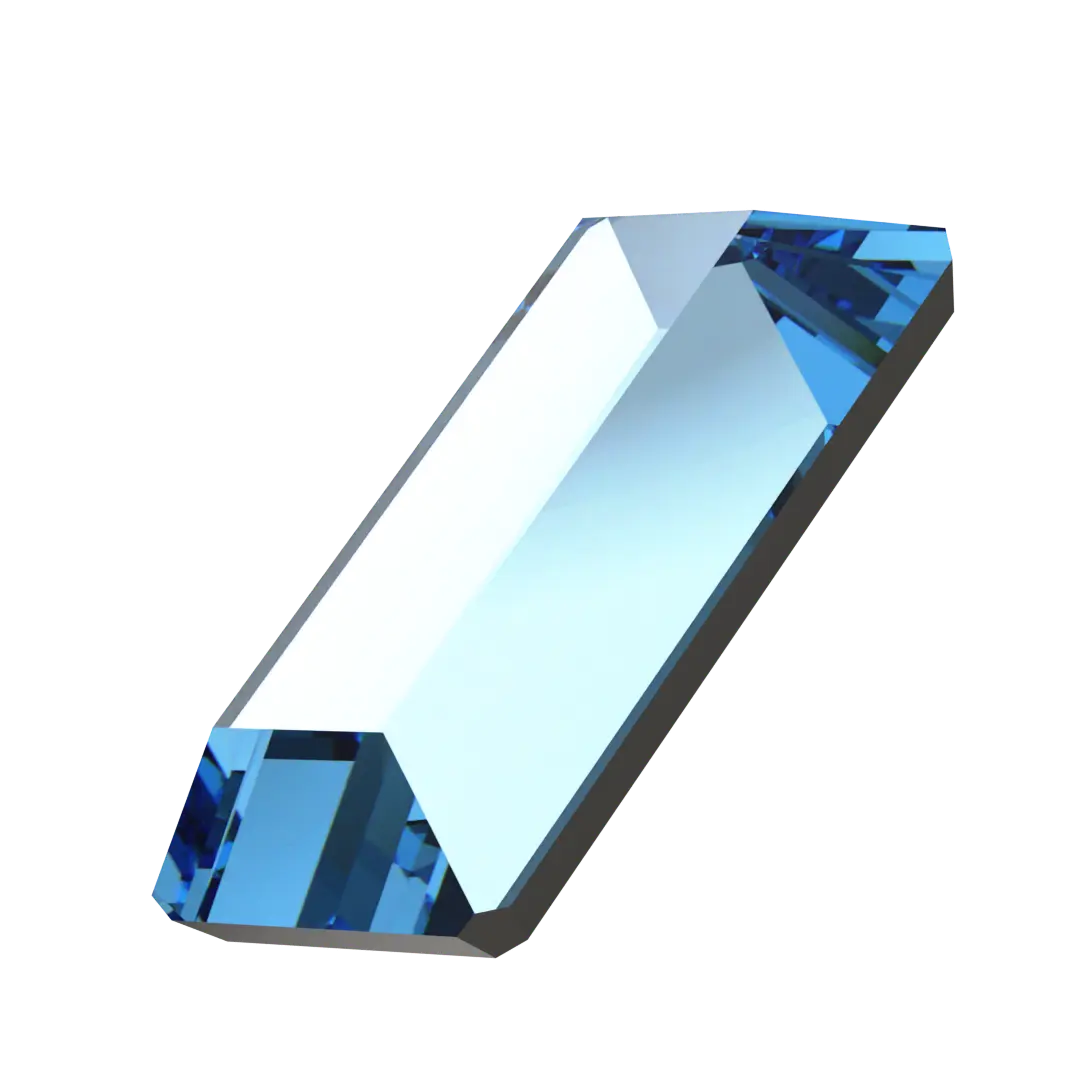 Swarovski Flat Back Crystals Non Hotfix Baguette (2510) Aquamarine - Bluestreak Crystals