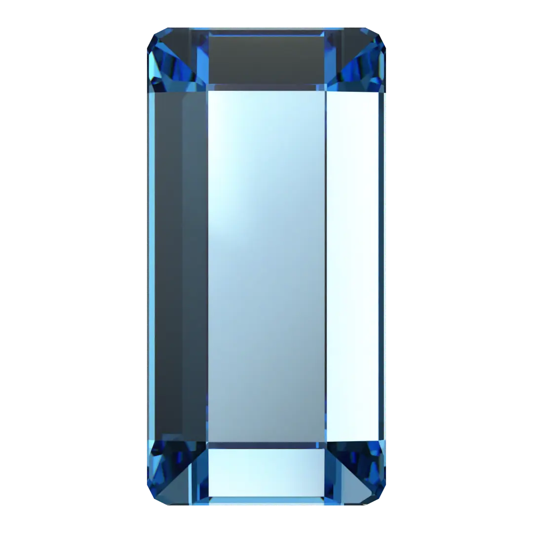Swarovski Flat Back Crystals Non Hotfix Baguette (2510) Aquamarine - Bluestreak Crystals
