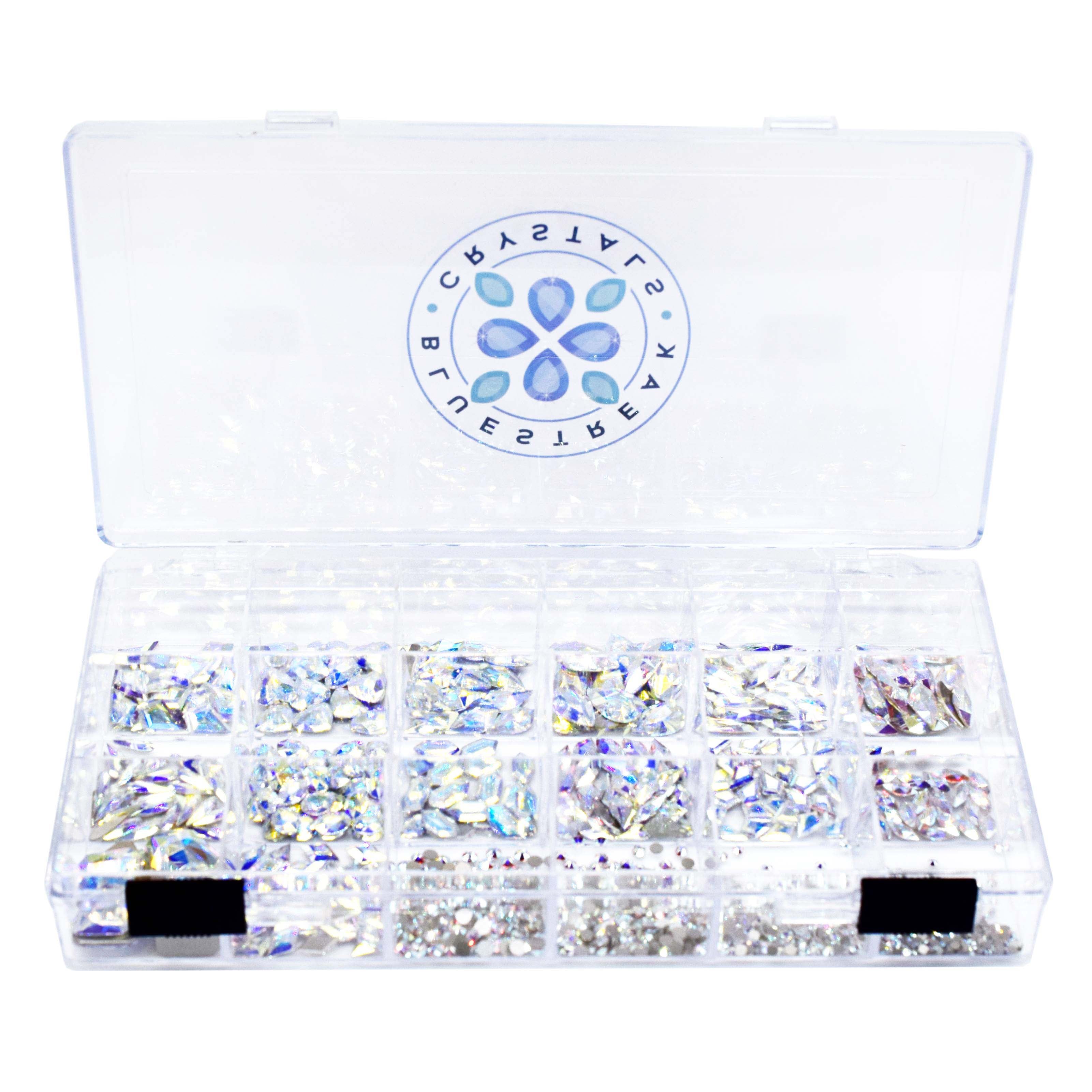 Swarovski Flat Back Crystals Non Hotfix Mega Mix Crystal AB - Bluestreak Crystals