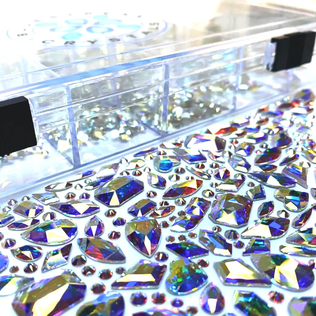 Swarovski Flat Back Crystals Non Hotfix Mega Mix Crystal AB - Bluestreak Crystals