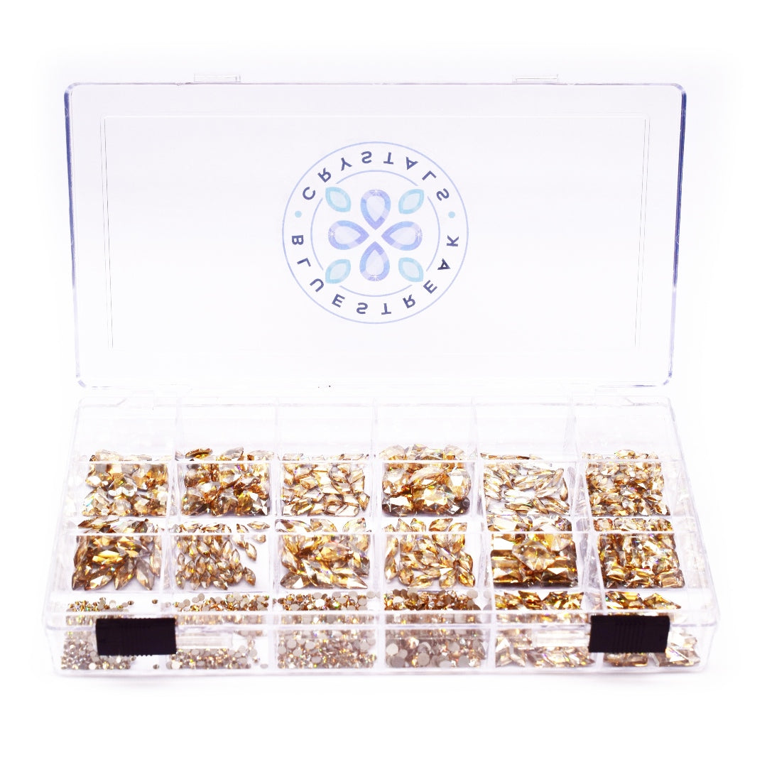 Swarovski Flat Back Crystals Non Hotfix Mega Mix Crystal Golden Shadow - Bluestreak Crystals