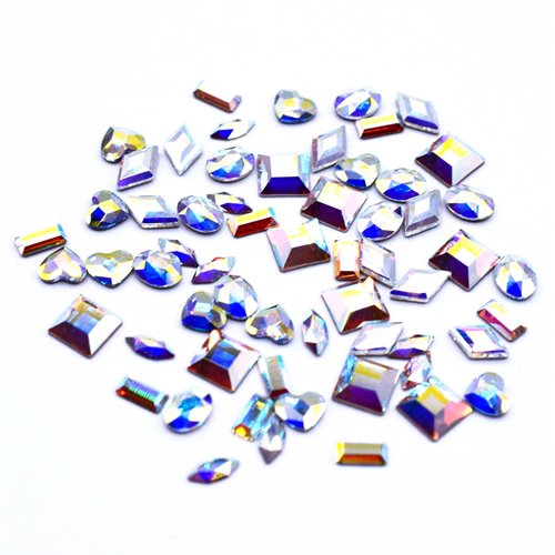 Swarovski Flat Back Crystals Non Hotfix Mini Shapes Mix CRYSTAL AB - Bluestreak Crystals