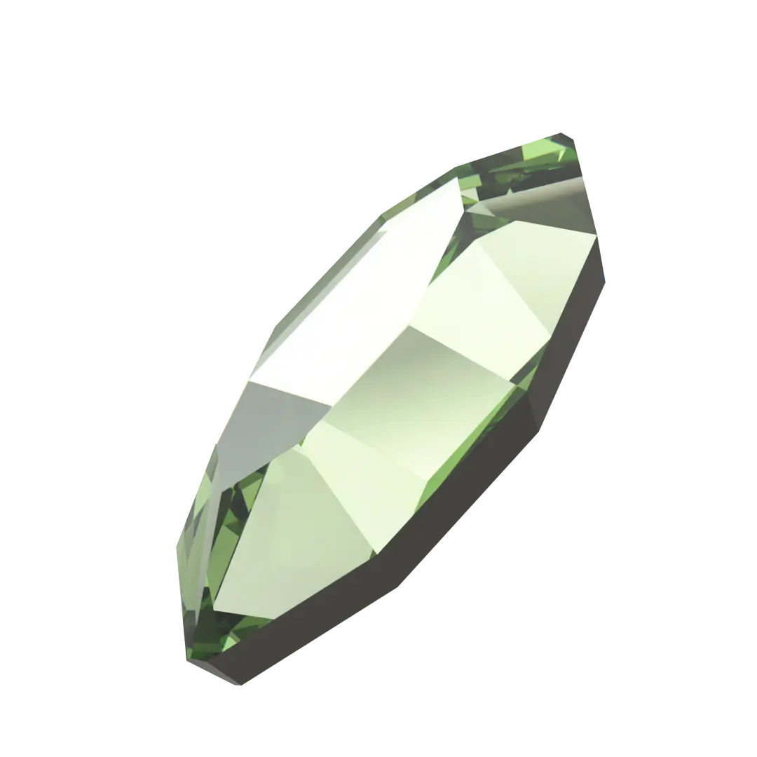 Swarovski Flat Back Crystals Non Hotfix Navette (2200) Recreated Peridot - Bluestreak Crystals