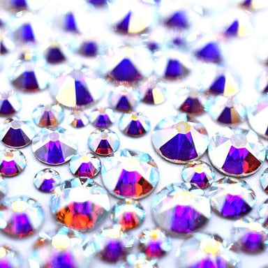 Swarovski Flat Back Crystals Non Hotfix Size Mix CRYSTAL AB - Bluestreak Crystals