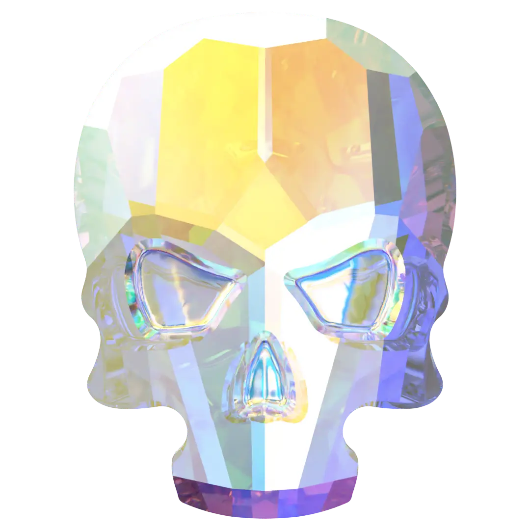 Swarovski Flat Back Crystals Non Hotfix Skull (2856) Crystal AB - Bluestreak Crystals