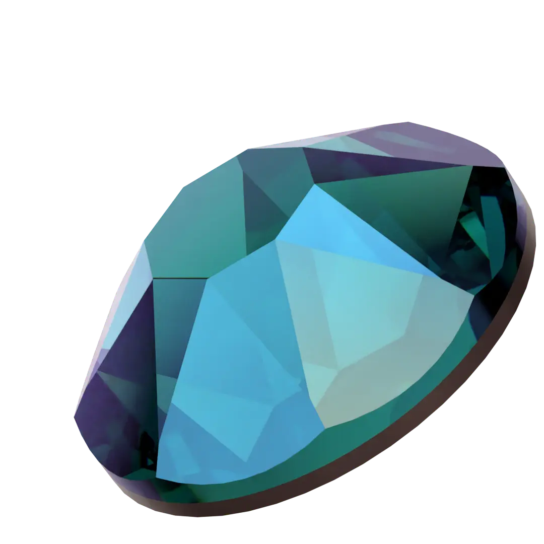 Swarovski Hotfix Flat Back Crystals (2000, 2038 & 2078) Blue Zircon Shimmer - Bluestreak Crystals